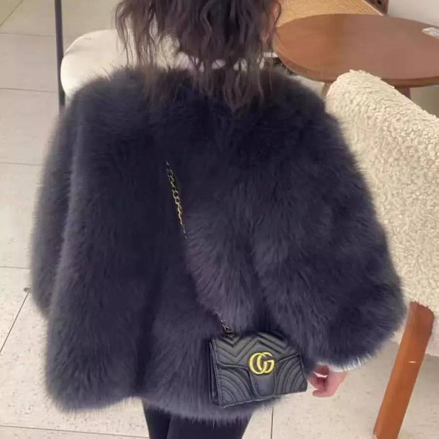 2023 autumn and winter new children\'s clothing winter clothing for girls Korean coat thick fur coat girls coat