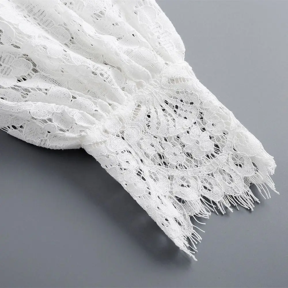 

Elegant Cape Lace Shawl Cloak Crochet Short Small Shirt Hollow Out Flower Flower Scarves Female