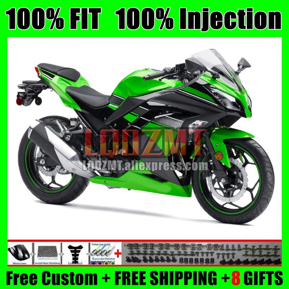 OEM Body For KAWASAKI NINJA EX-300R EX 300R EX300R 2013 2015 2016 2017 76No.99 EX 300 EX300 13 14 15 16 17 Green black Fairing