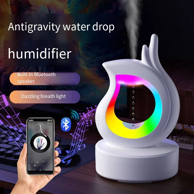 Hogar Y16 Orchid Finger Aromatherapy Machine Colorful Atmosphere Bluetooth Speaker Anti Gravity Water Drop Reflux Humidifier