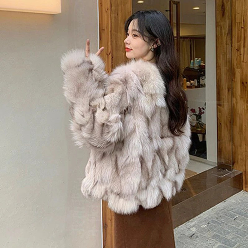 2024 Winter New Fur Coat Women Short Thick Lady Fur Jacket Fashion Clothing