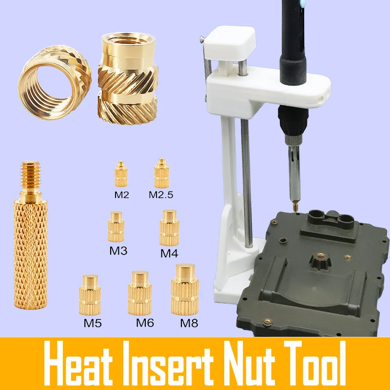 Threaded Brass Insert Nut Manual ABS Heat Insertion Machine Easy DIY 3D Printer Tool Soldering Iron Hot Melt Press Plastic Nuts