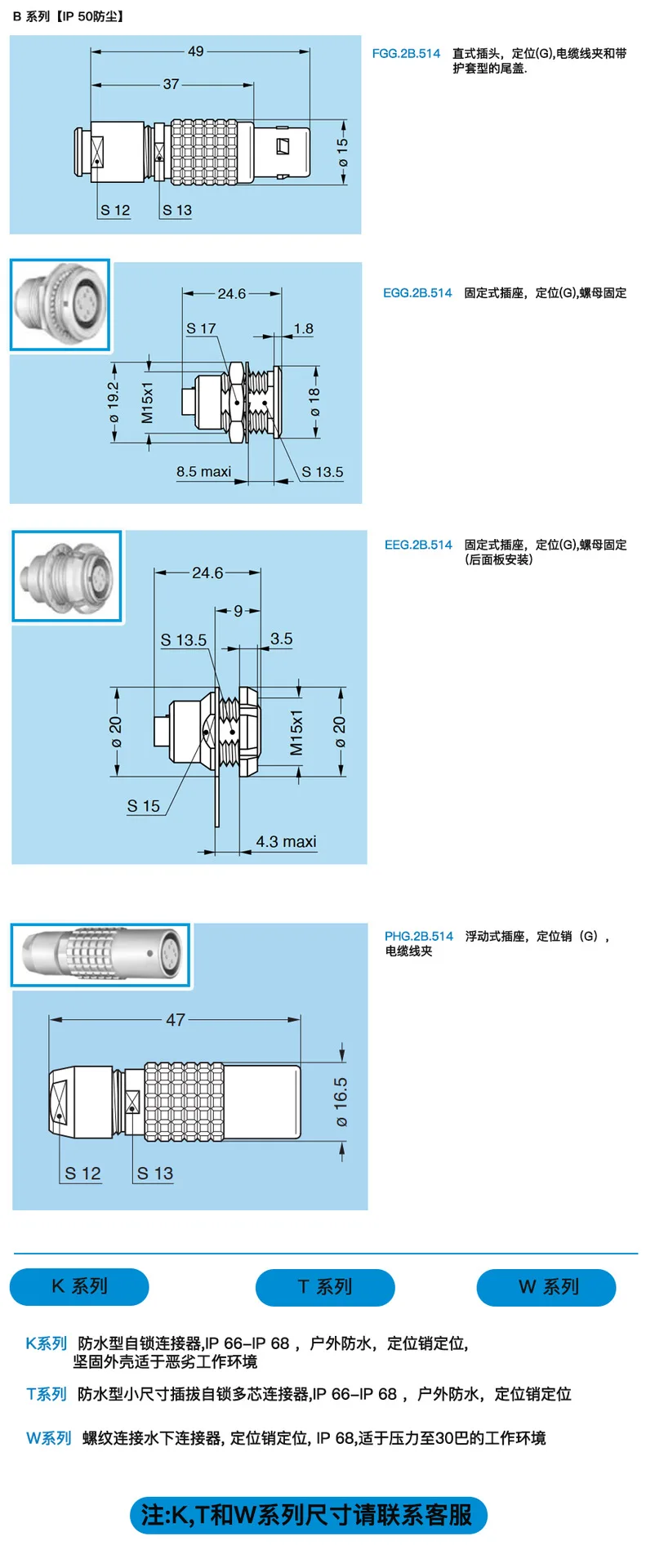 FGG EGG Male plug and female socket 1000 Base-T4 (10Gb/s) Push-pull self-locking connector Gigabit Network Connector FGG.2B.514