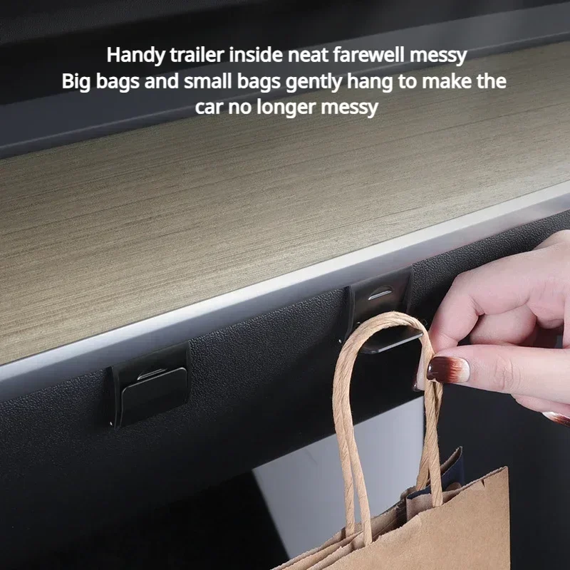 Para tesla modelo y juniper 2025 co-piloto caixa de luva escondido gancho modelo 3 highland 2024 2025 bolsa titular saco de lixo guarda-chuva cabide