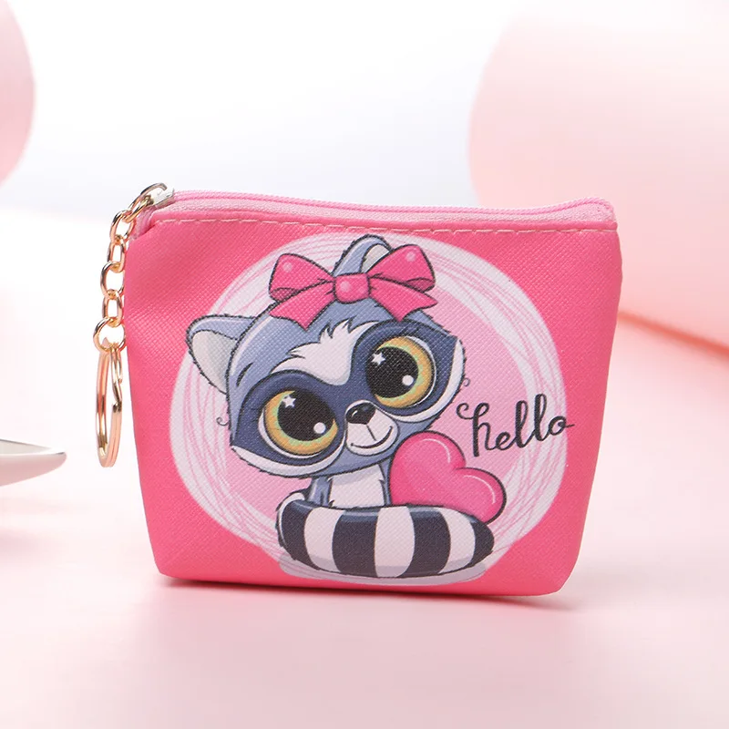Neue Kinder Null Brieftasche Cartoon Tier druck Pu Leder Null Brieftasche Student Mini Brieftasche