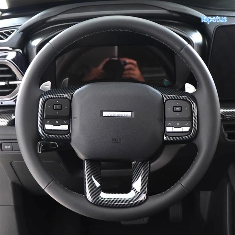 

ABS Carbon Fiber Look Steering Wheel Door Handle Bowl Window Lift Button Cover Trim For Haval Dargo 2021 2022 Car Accessories