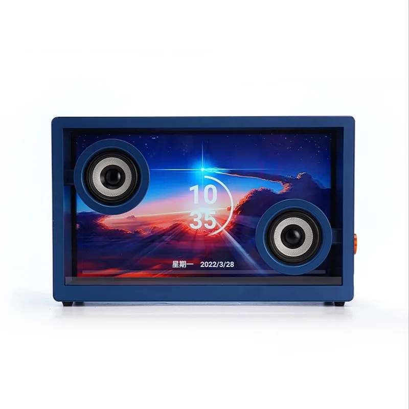New Design Retro Blue Tooth Karaoke Transparent Led Computer Wireless Lyric Speaker Box Desktop Subwoofer