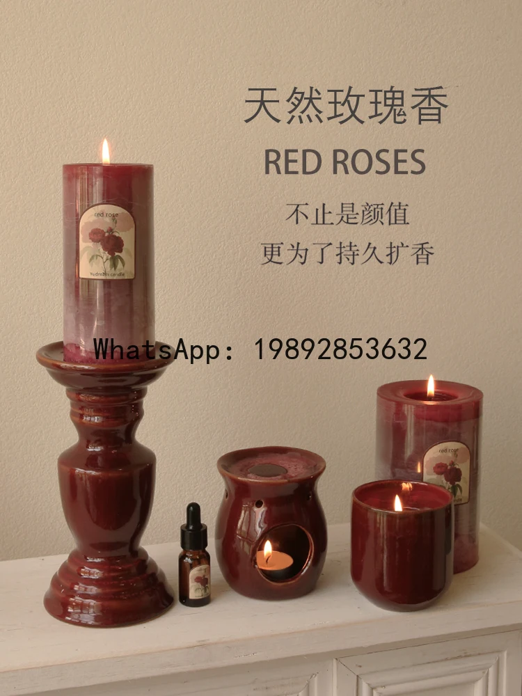 XL Aromatherapy Candle Rose Essential Oil Red Romantic Wedding Decoration Arrangement for Wedding Room and Home Use