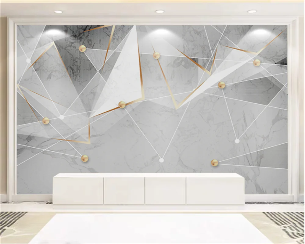 beibehang Custom TV new papel de parede background modern simple living room marble geometric lines light luxury wallpaper