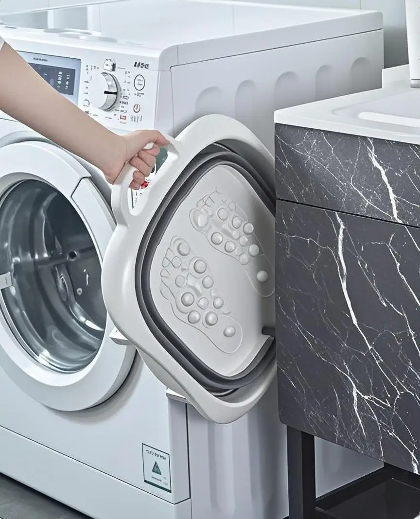 دلو قدم قابل للطي حوض قدم منزلي حوض قدم بلاستيكي دلو محمول عالي الجودة #2