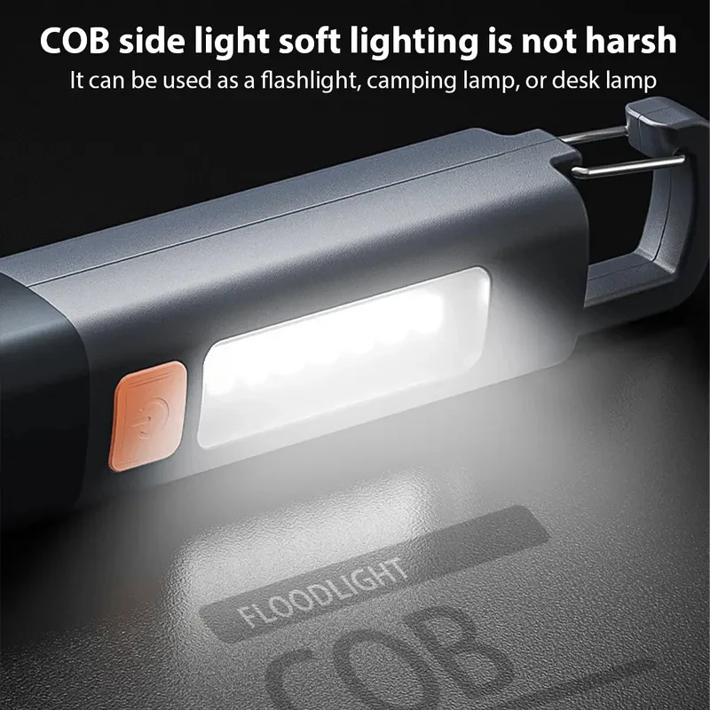 

2026 Selling Strong Light Lighting ABS Flash USB Rechargeable Portable Outdoor Small Flashlight Camping Hanging Lamp Telescopic