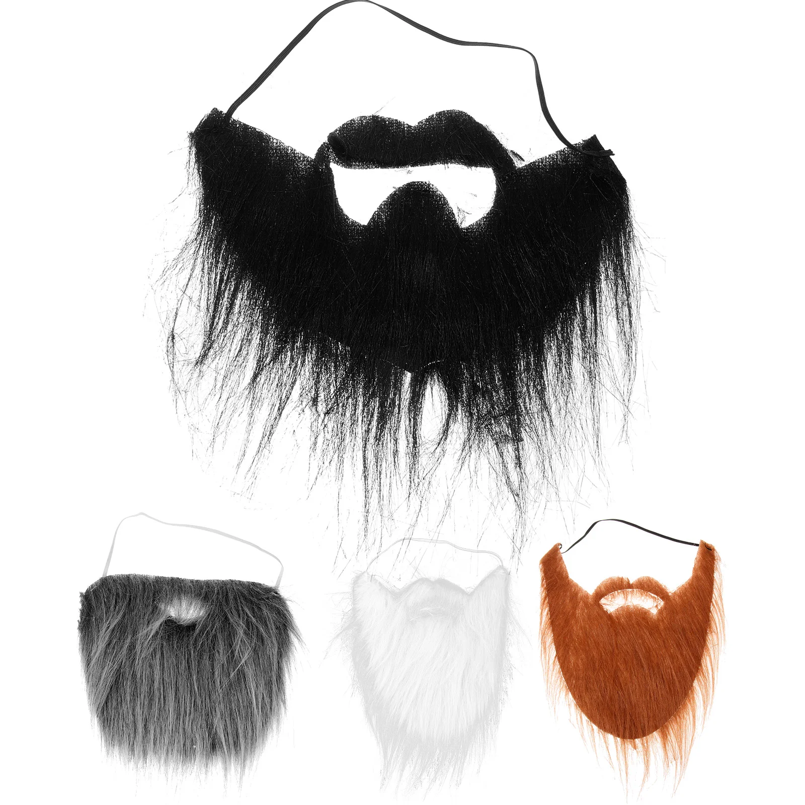 4pcs Cosplay Beards Performance Fake Beard Cosplay Prop Party Costume Accessories