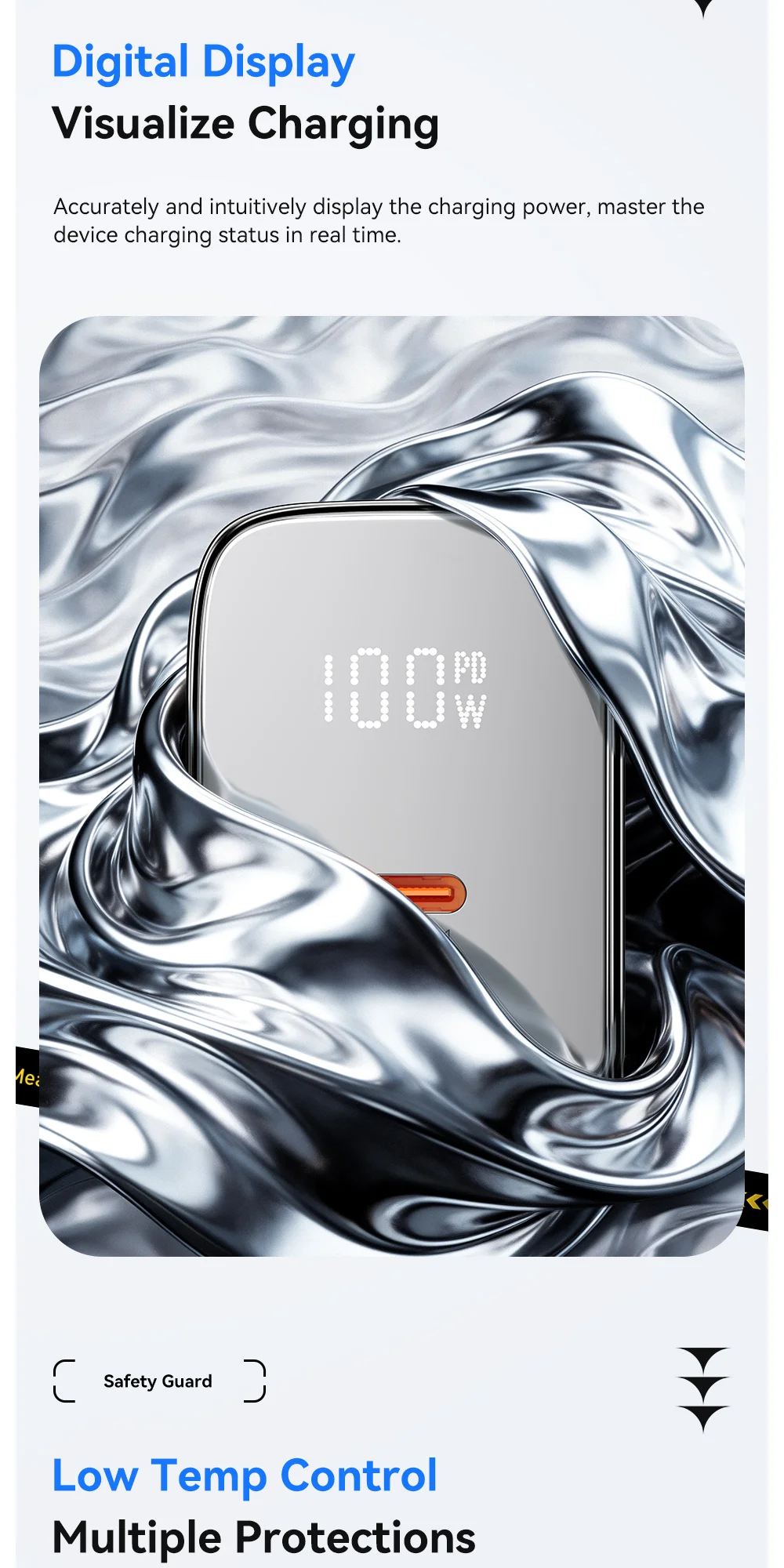 Essager GaN USB-C Ladegerät 100W mit Digitalanzeige, Typ-C Schnellladegerät für iPhone 17 16 Samsung Xiaomi Tablet MacBook Pro – Detail 7