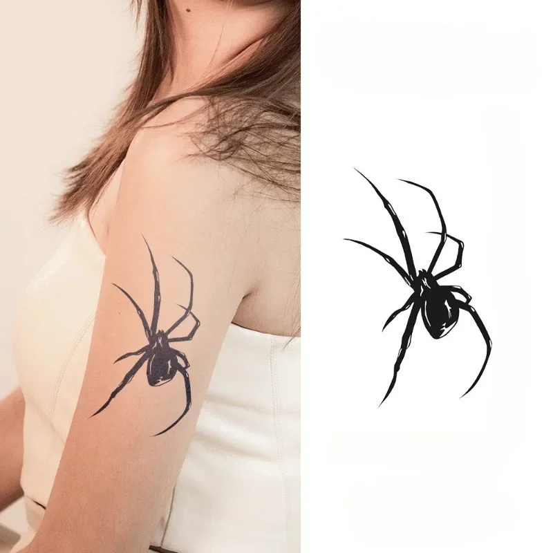 Heallor 1pc Spider Temporary Tattoo Stickers Magic Tattoo Herbal Juice Tattoos Long Lasting 1-2Weeks Realistic Fake Tattoo Body