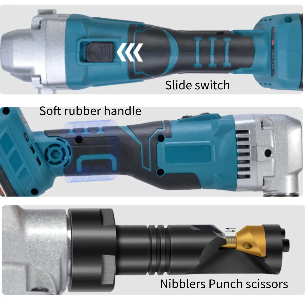 Akku-Lithium-Blech-Knabber-Cutter wiederauf ladbar 21V 16 Gauge für Metalls ch neider 1900spm 4000mah Batterie enthalten