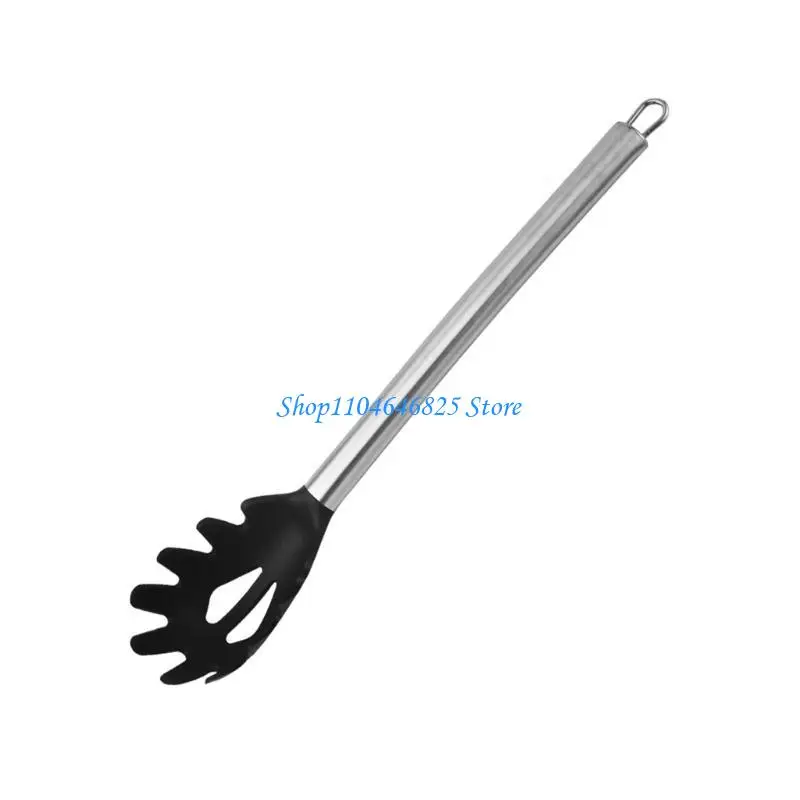 

Silicone & Stainless Steel Pasta Tongs - Heat-Resistant Spaghetti Server for Cooking, Serving Pasta Salad (1-Piece)