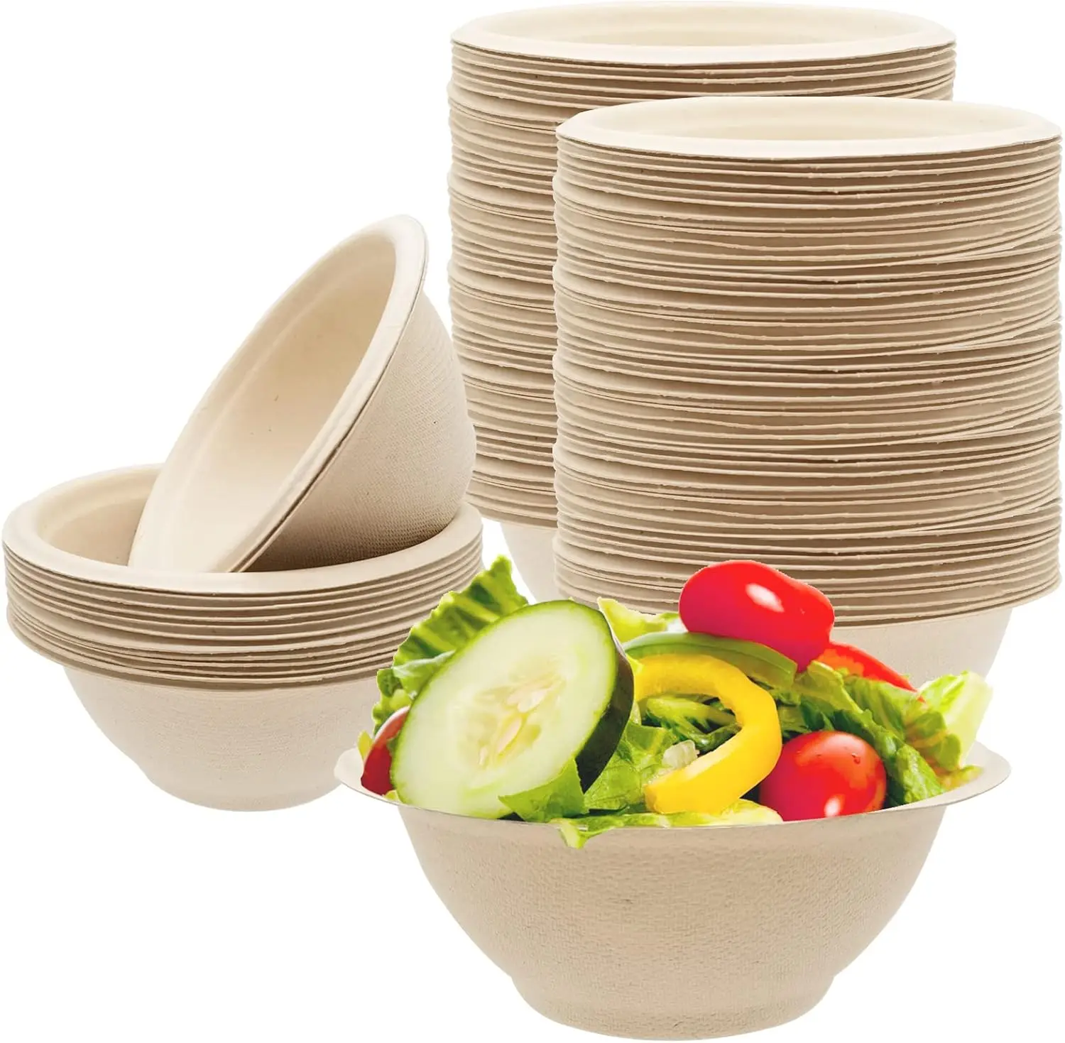 

8oz Compostable Disposable Bowls, Biodegradable, Heat Resistant, for Soup, Salad, Ice Cream