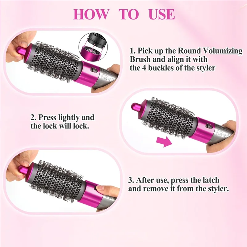 ABZA-For Dyson Airwrap Styler HS01 HS05 HS08 فرشاة مستديرة متوافقة ومرفق تدفق الهواء لتصفيف الشعر الناعم والشباك