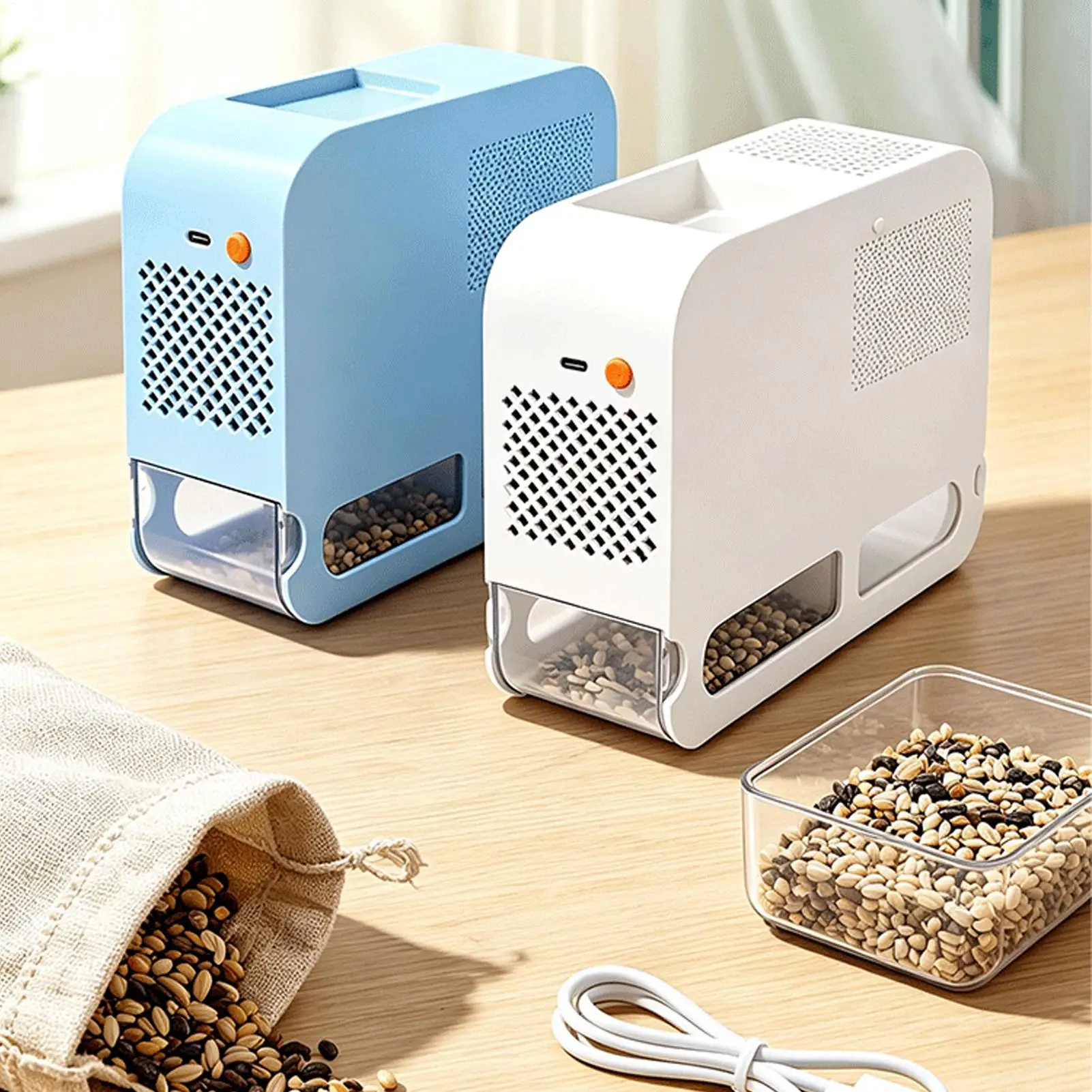 Electric Bird Food Shell Blowing Machine Efficient Adjustable Speed Bird Food Separator Quiet Operation Save Time Detachable