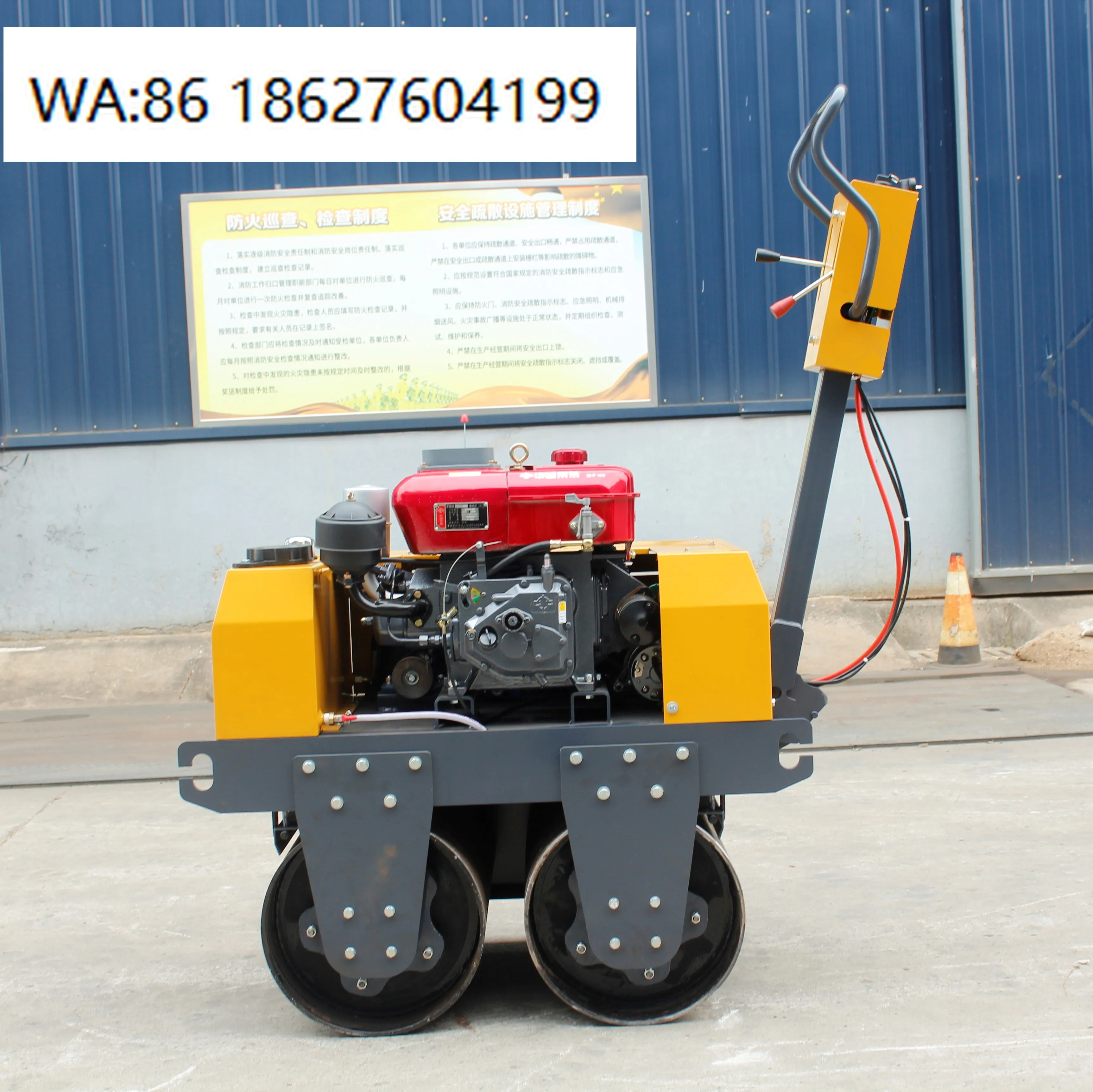 

Manual Single Double Drum Vibratory Road Roller Durable Mini Compactor for Small Area Ground Compaction