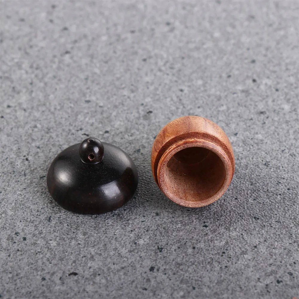 1Pc Mini Pill Case Solid Wood Bottle Holder Sandalwood Rescue Container Storage Box Pill Case Container Pill Box Key Chain