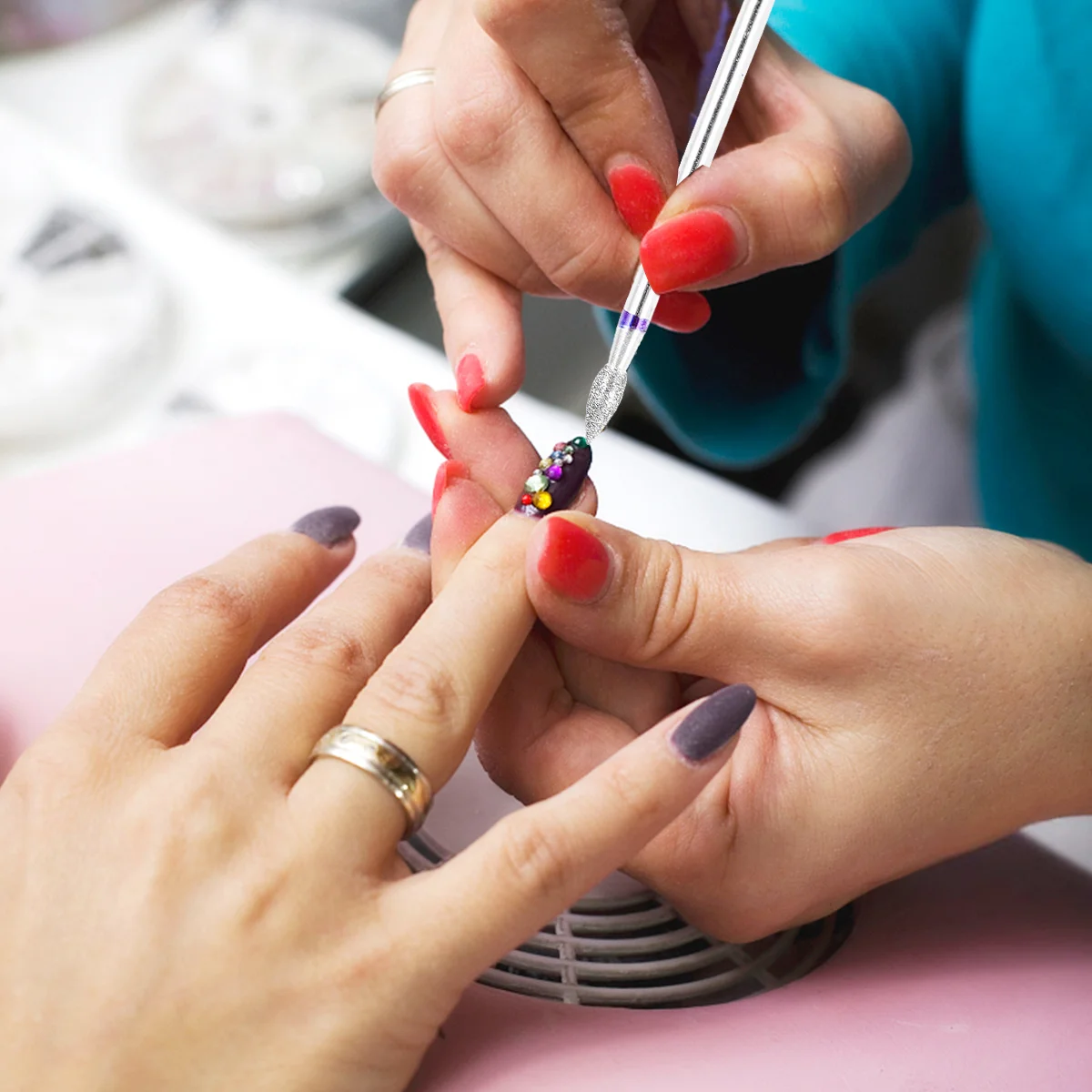 1Set Tungsten Steel Nail Boren Set Premium Materiaal Stevig Professioneel Manicure Tool voor Natuurlijke Kunstnagels Slijpen