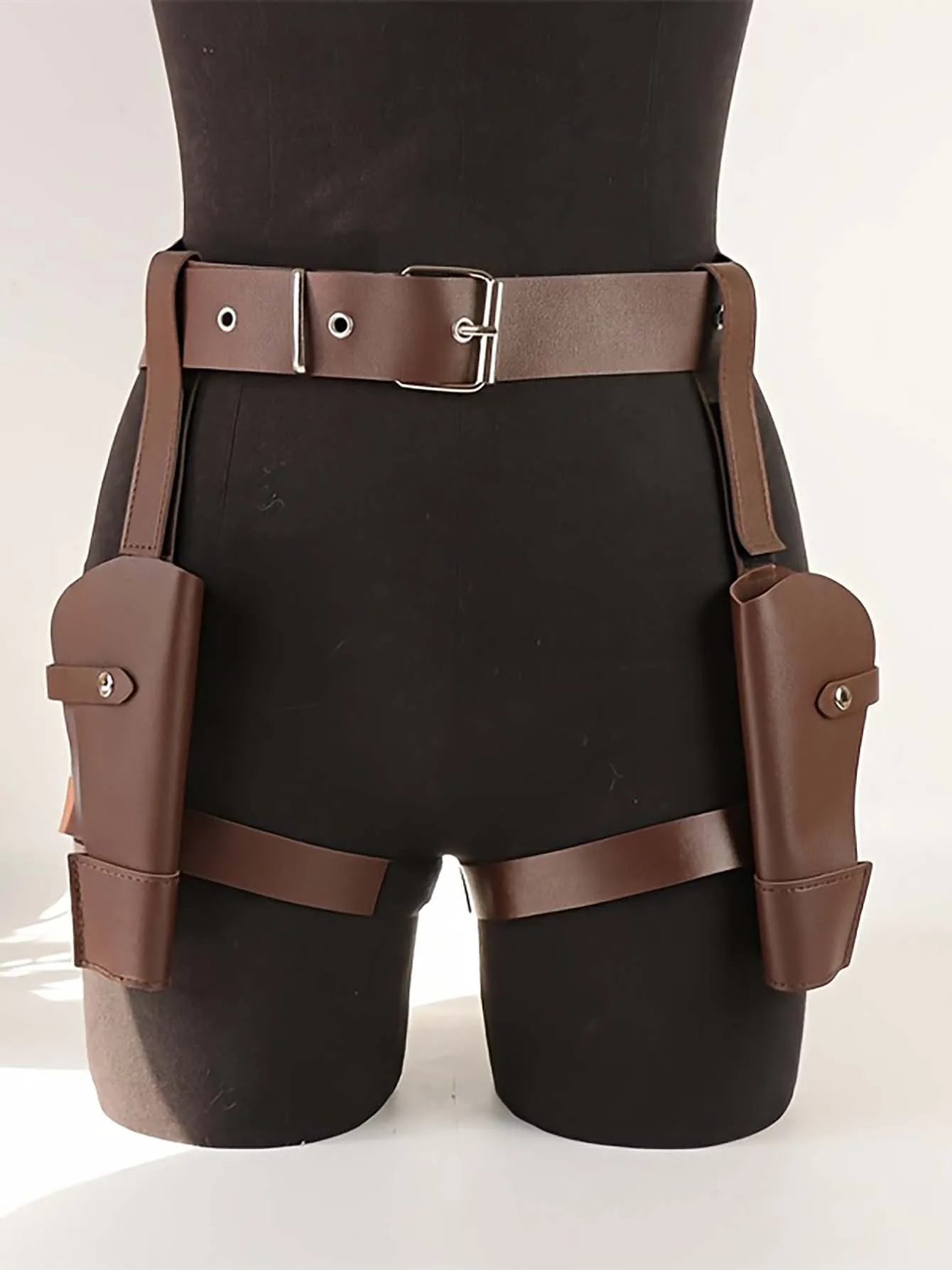 1 Stück nordisches mittelalterliches Wikinger-Holster, vielseitiges Waffenholster, Waffenholster aus PU-Leder, Piraten-Pistolenholster. Cosplay-Kostüm-Requisiten – Detail 6