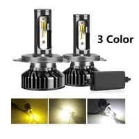 3 colores Canbus lampada H4 H7 LED faro de coche 100000LM 6000K 8000K