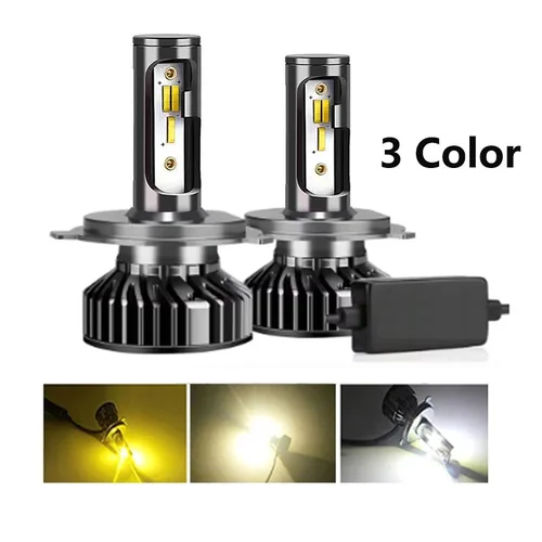Imagen 1 del producto 3 colores Canbus lampada H4 H7 LED faro de coche 100000LM 6000K 8000K