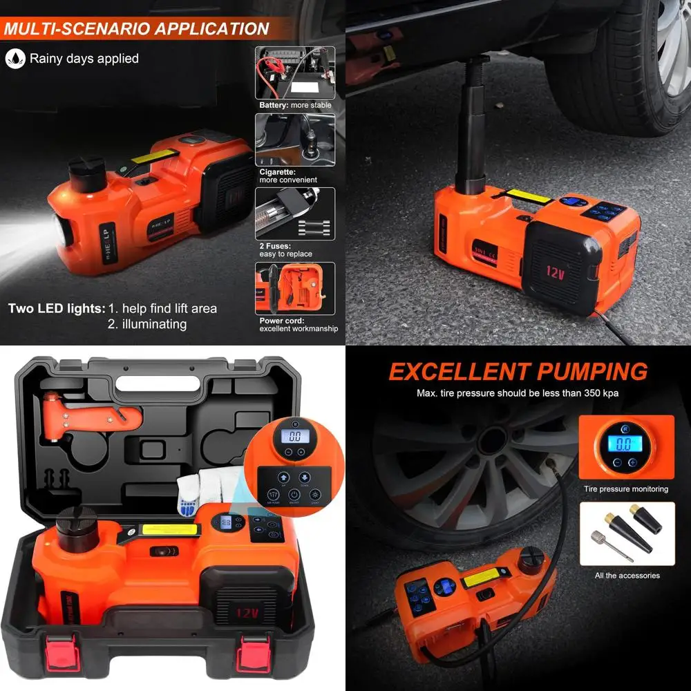 

Гидравлический домкрат 12В, 5 тонн, с ЖК-дисплеем для внедорожников, минивэнов, седанов и грузовиков: инструмент для замены и ремонта шин