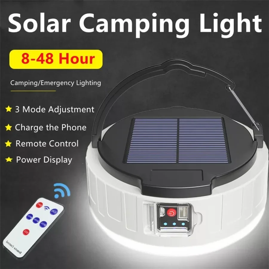 solar led camping light usb ao ar livre recarregavel power bank emergency night market lights waterproof portable tent lamps novo 01