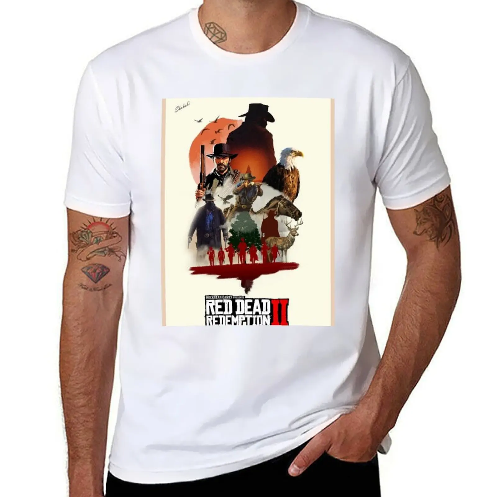 

Arthur Morgan Artwork T-Shirt cotton t shirt man man t shirts high quality luxury brand t shirts for man graphic funny T-Shirt