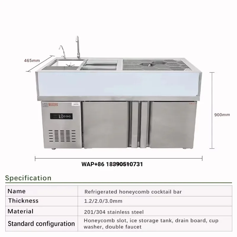 Honeycomb-style bar Stainless Steel Cocktail Counter Water bar bar Operation Counter