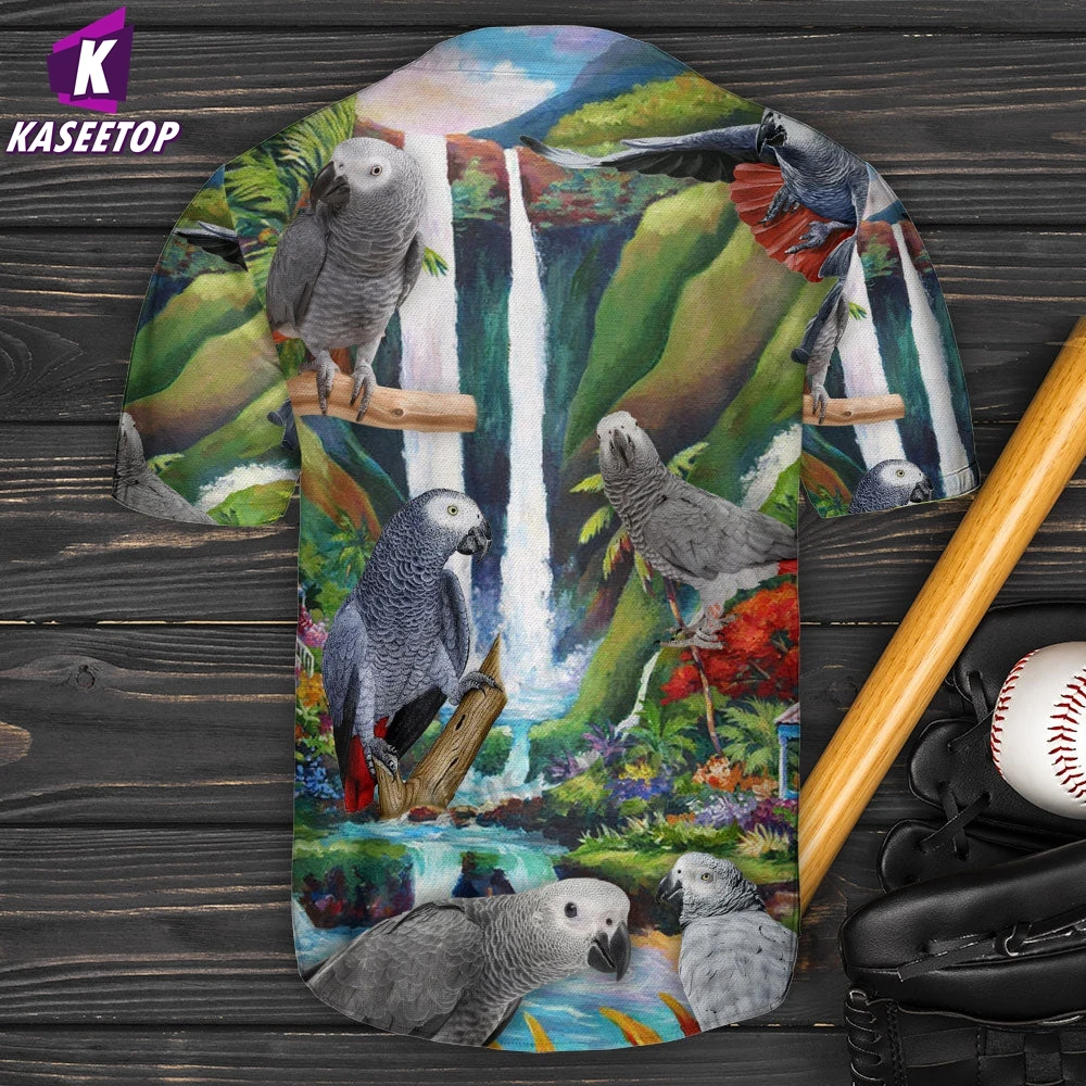 Parrot On The Forest Art Men 3D Print Baseball Jersey Shirt Adult Summer Tee Shirt Men's Hip Hop Tops Tee Oversized Streetwear