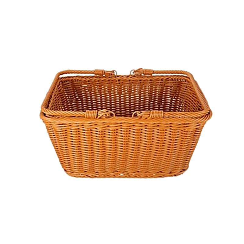 

Durable Artificial Rattan Handmade Portable Picnic Basket Rattan Woven Supermarket Shopping Basket Rattan Basket