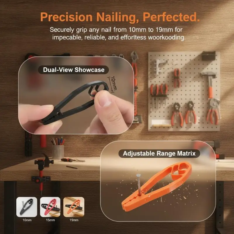 Plastic Nail Fixing Clamp Portable Nail Holder Clip Safety Hand Protector Tool For Woodworking Nailing Construction Operation