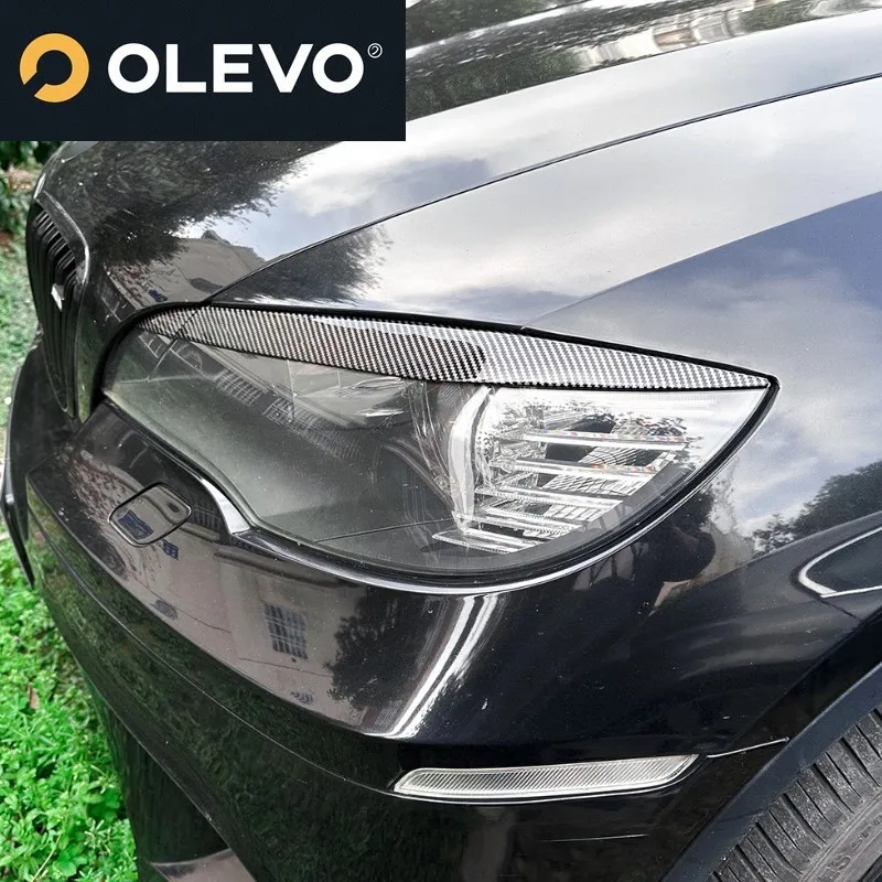 جديد سيارة الجبهة العلوي الحواجب غطاء الكسوة لسيارات BMW X6 E71 E72 2008-2014 رئيس مصباح الجفون الخارجي السيارات الجسم أطقم اكسسوارات السيارات #3