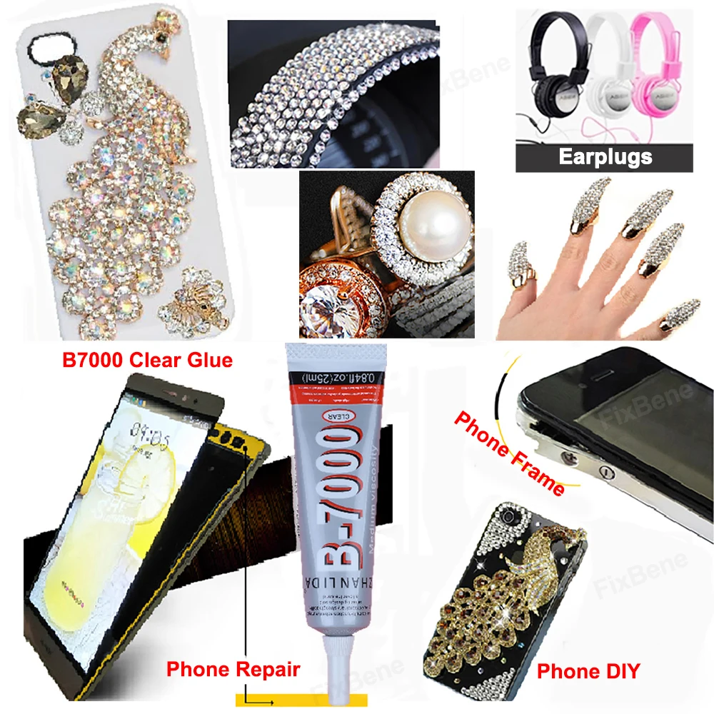 Transparent Glue Epoxy Strong Adhesive Rhinestone Fabric Textile Clothes Jewelry Diamond Plastic Models Phone Case Stone Sealant