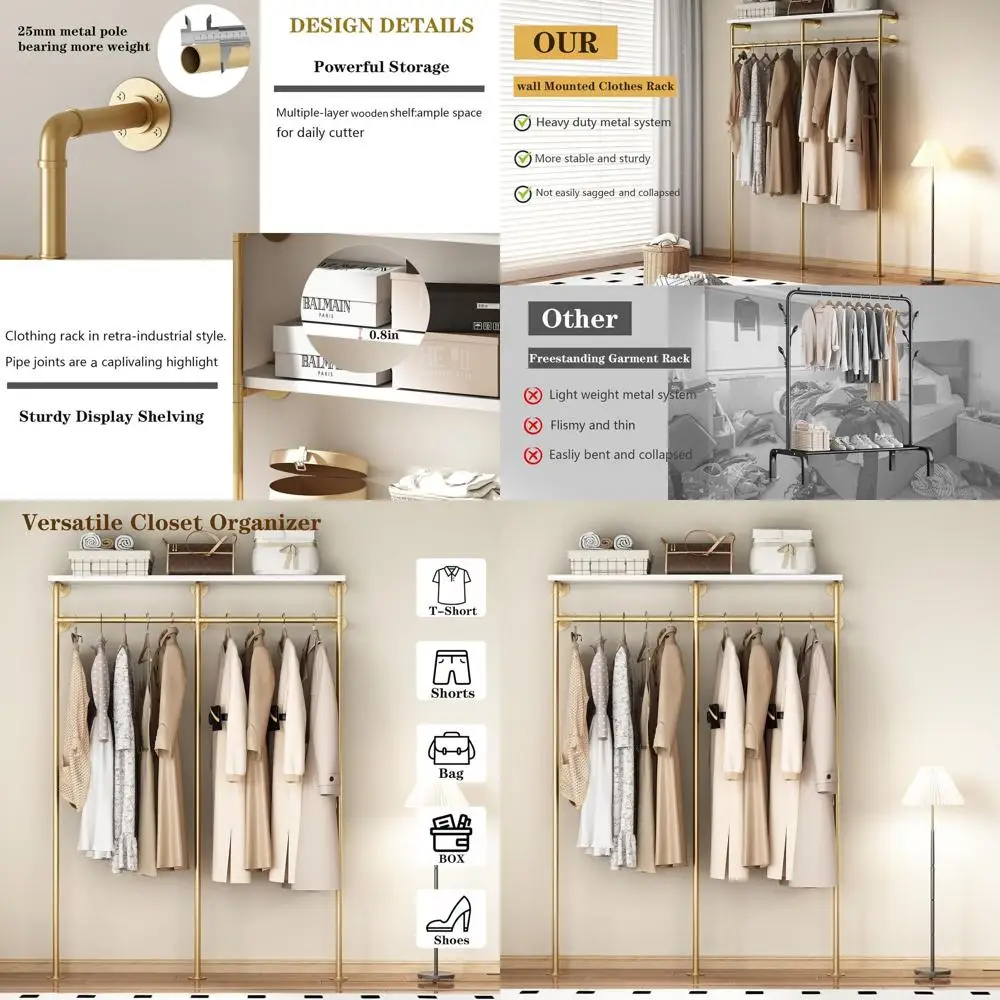 Gold Wall-Mounted M…