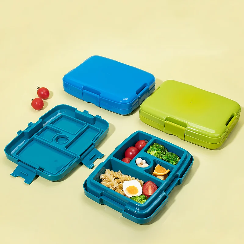 Portable Children's Compartment Lunch Box Microwaveable Bento Box Fruit Cooler Lunch Box for Students/Workers