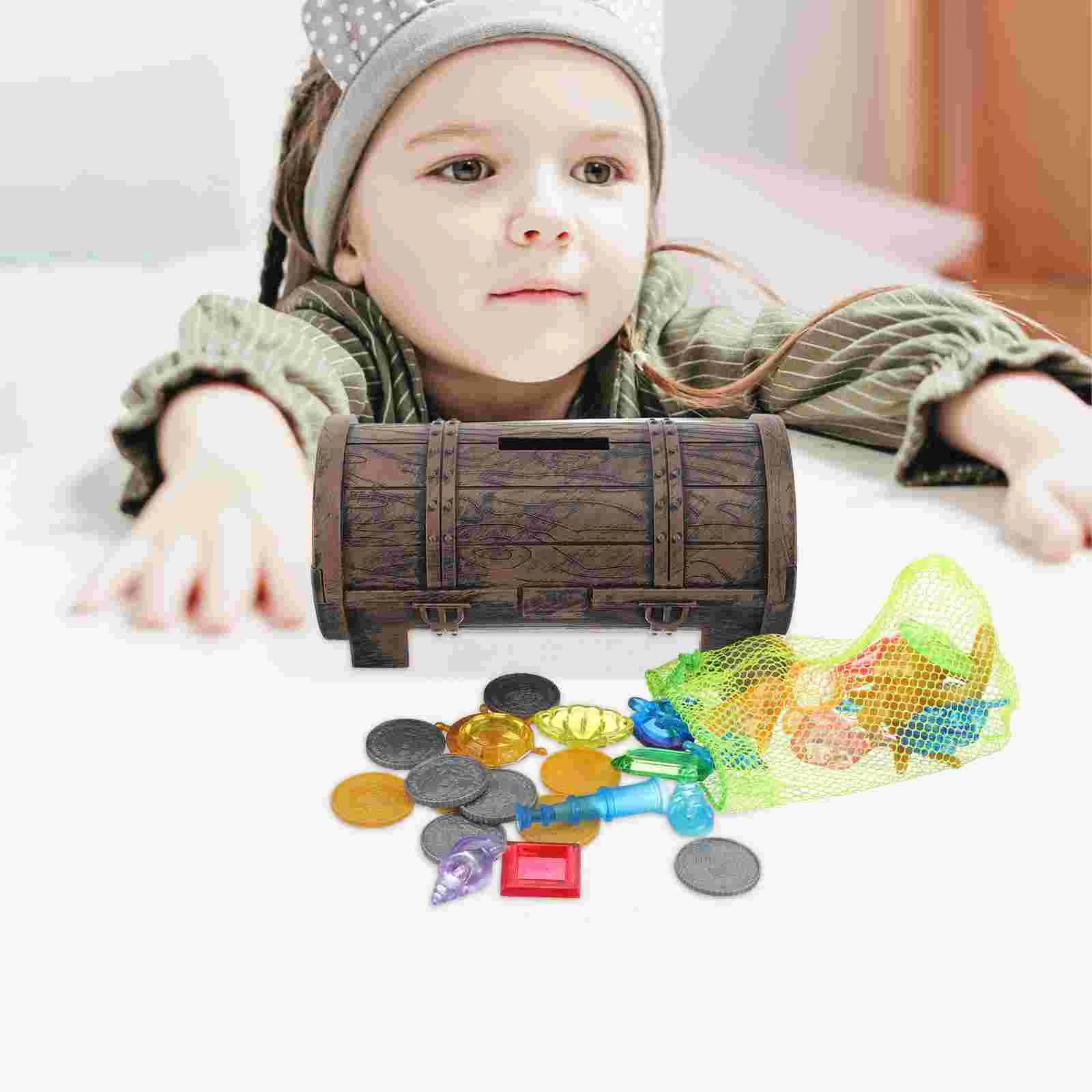 1 Set Treasure Chest Plastic Diamond Gems Toy Diving Gems Pool Toy Jewelry Playset Treasure Toy treasure chest for kids