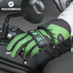 ROCKBROS Winter Heated Gloves Thermal Gloves Snowboard Cycling Motorcycle Bicycle Ski Outdoor Heat Skiing Gloves Electric