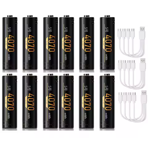 1.5V AA rechargeable battery 4070mWh USB rechargeable lithium battery electric toothbrush game controller microphone battery