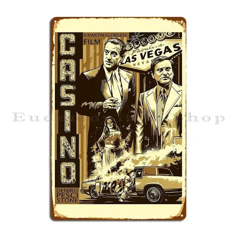 Casino Robert Deniro Mafia Gangster Metal Signs Club Party Club Designing Pub Iron Tin Sign Poster