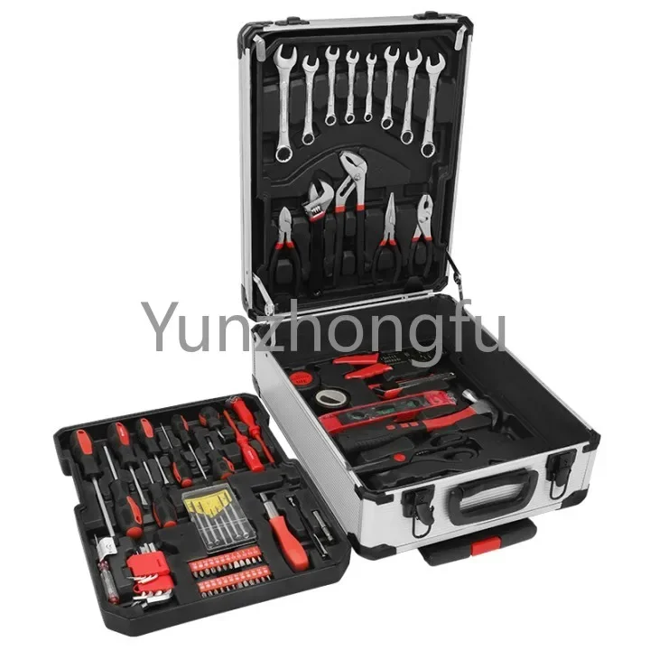 

187 Pcs D5 Tool Set Box Auto Repair Tool Kit Refrigeration Hand Combination Wrench Socket Bit Tool Set