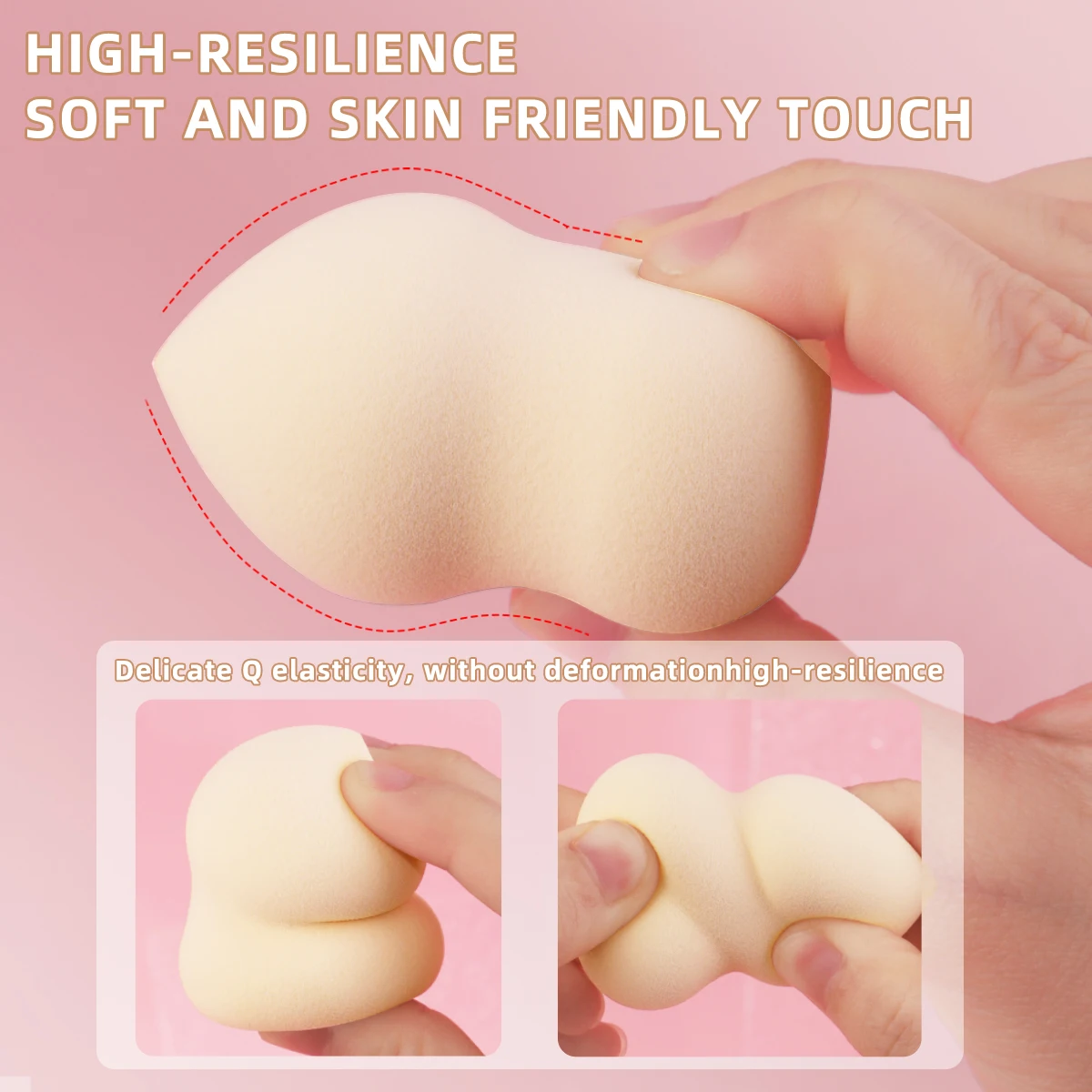 Juego de esponjas de maquillaje mixtas de 4 Uds., adecuado para base líquida, esponja de maquillaje, esponjas para polvos de doble propósito secas y húmedas