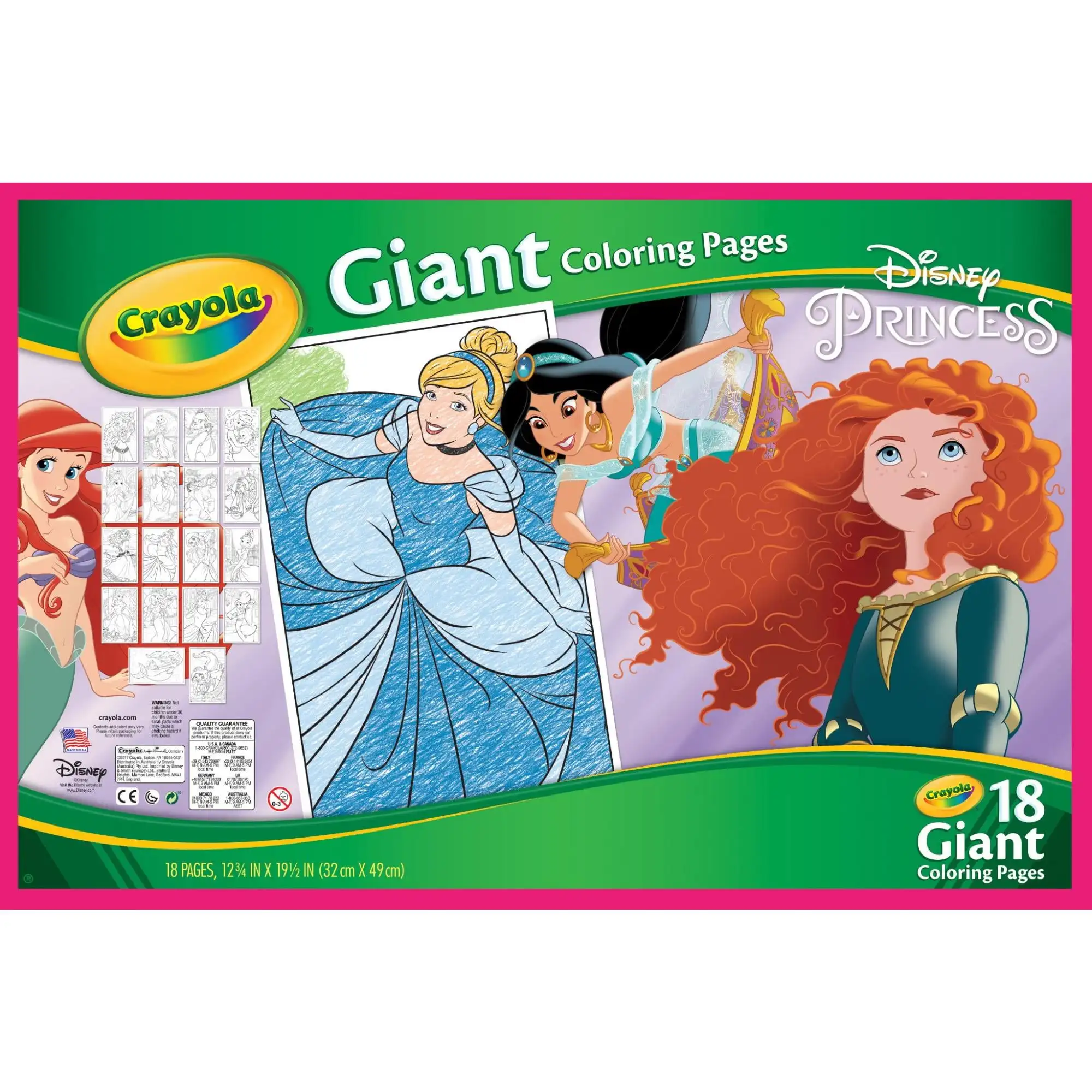 Gigantyczne kolorowanki Crayola Disney Princess 18 kolorowanek, prezent dla dzieci