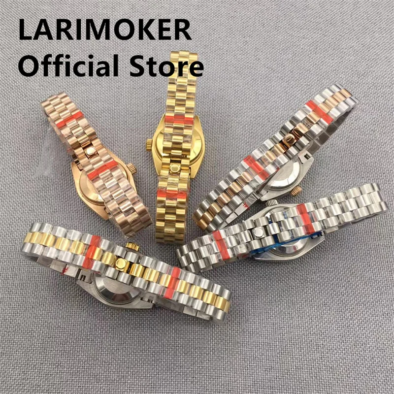 LARIMOKER 26mm silver gold watch case sapphire glass silver black green dial fit NH05 NH06 movement