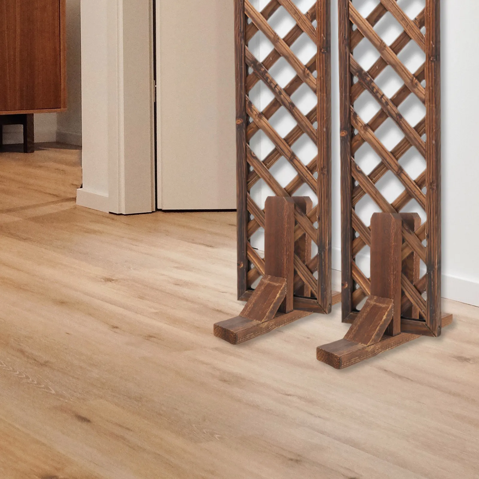 Solid Wood Room Divider Stand Screen Base Fence Panel Support Thickened Detachable Wooden Bracket for Home Office Patio Garden
