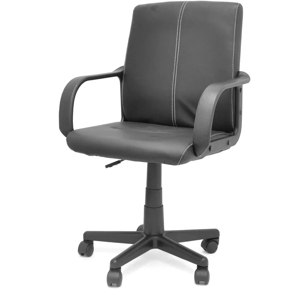 Leather Mid-Back Rolling Swivel Office Chair，Durable and Strong，22.00 X 22.80 X 36.00 Inches